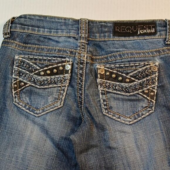 Request Designer Embellished Blue Denim Jeans - Size 0 WOW!! - Picture 5 of 6